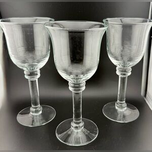 3 mouth blown goblets. 8.5” H  12oz